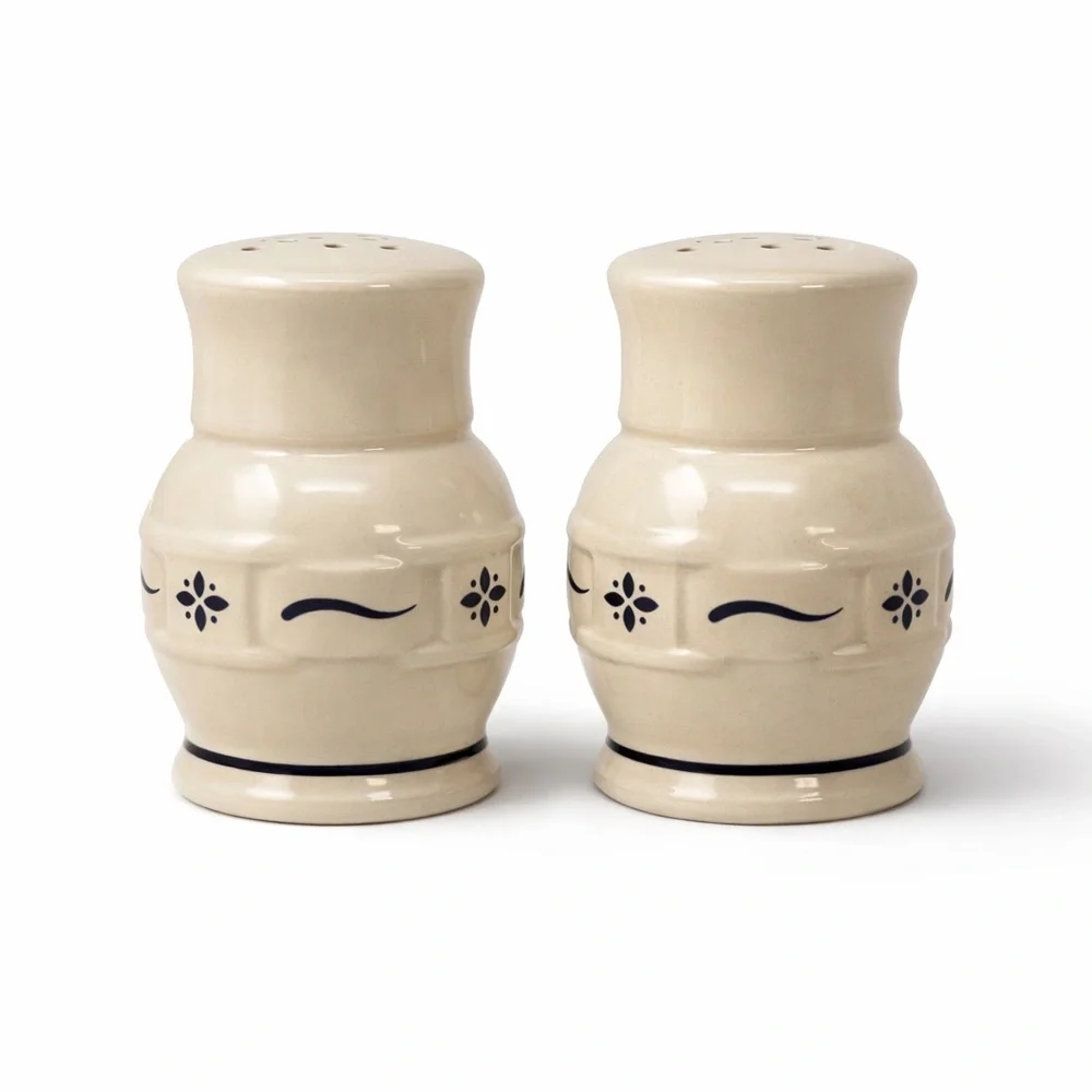 Longaberger Woven Traditions Classic Blue Cottagecore Salt & Pepper Shakers